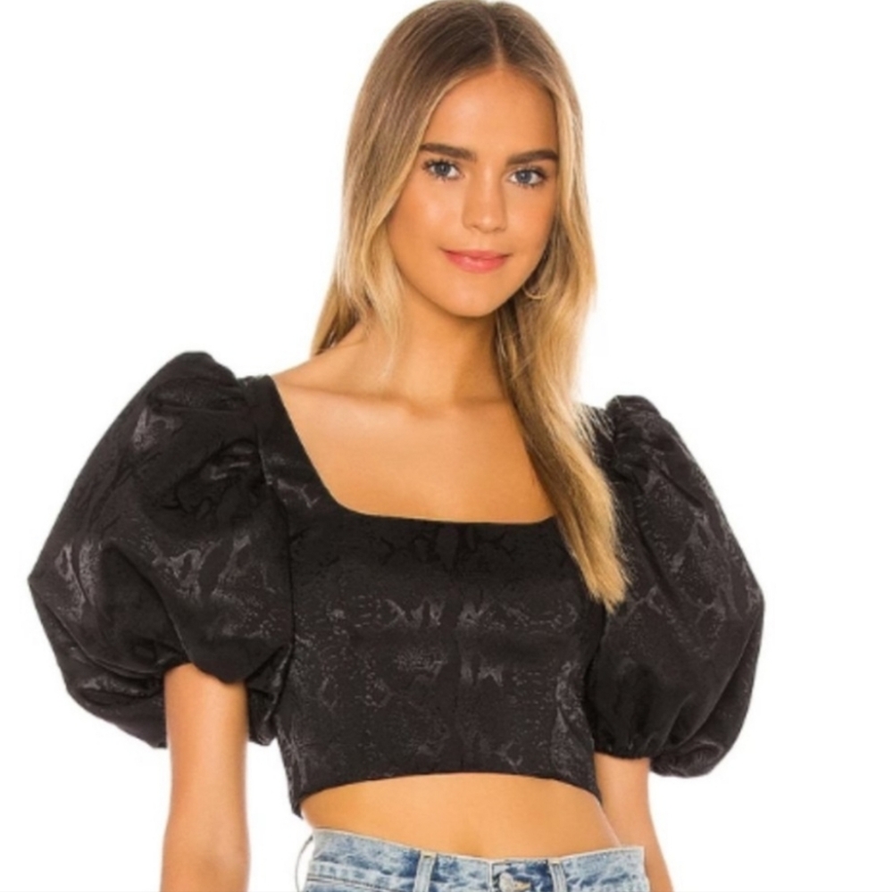 LPA Black Danuta Crop Top Women's Size Small